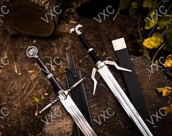 Handmade Witcher sword - Master Sword Of Geralt Of Rivia, Feline Viking sword Replica, Personalized gift for men