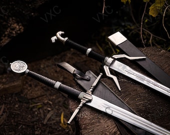 Handmade Witcher swords of Geralt, Feline Master Sword Replica, Birthday gift for boyfriend