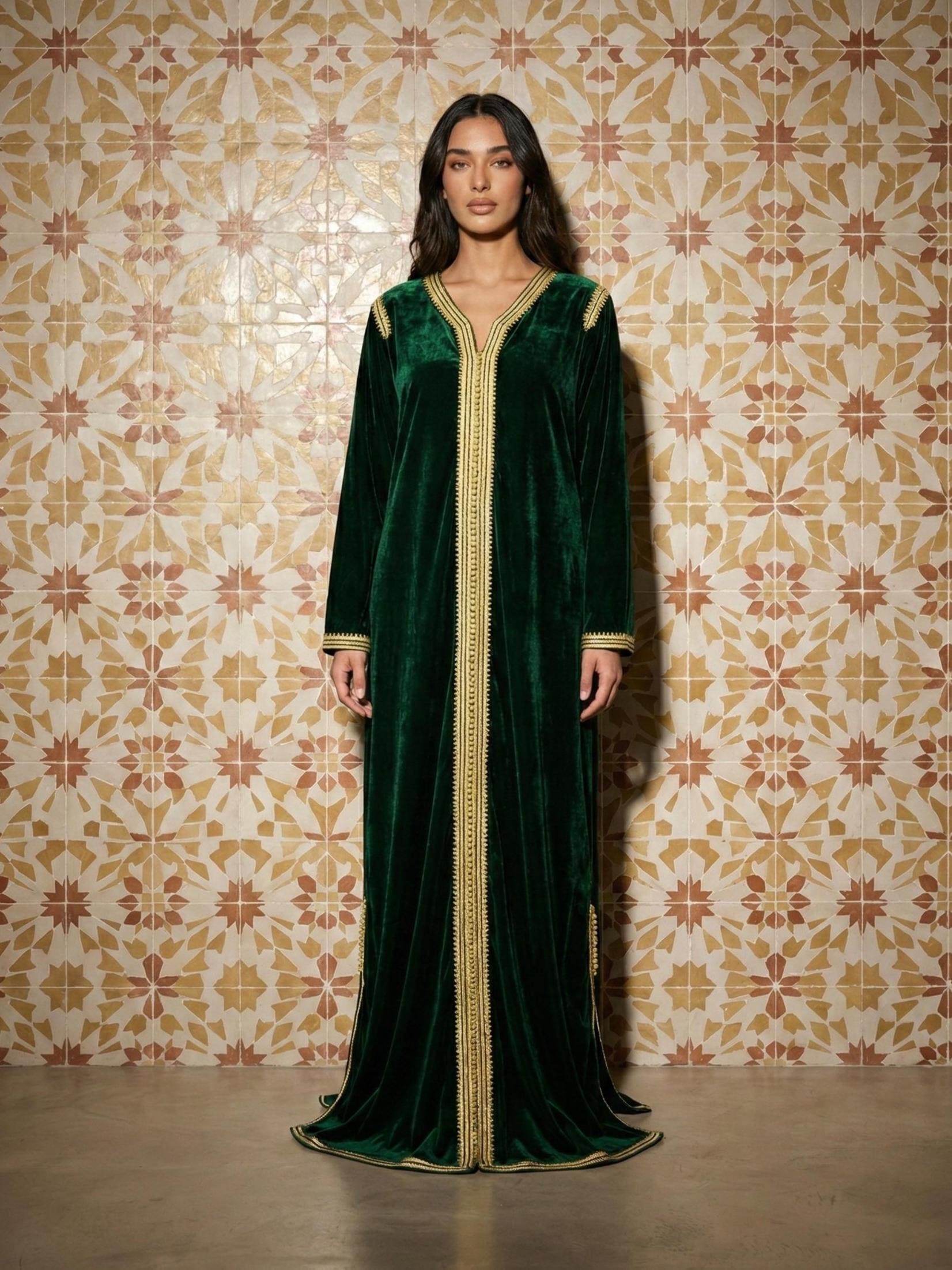 bottle green dress robes Green Hooded Royalty Robe main image 1