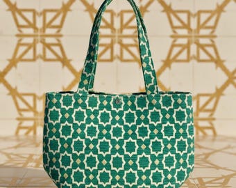 Stofftasche – Zellij Bag – Tote Bag – Marokkanische Mosaik-Muster Tasche – Handgemachte marokkanische Stofftasche