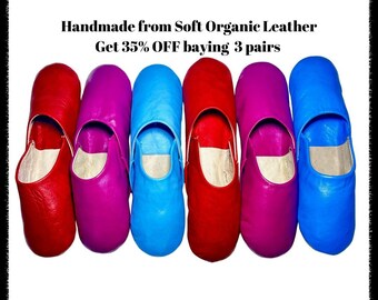 Scarpe Ciabatte Marocchine Donna Pantofole In Pelle Marocchina