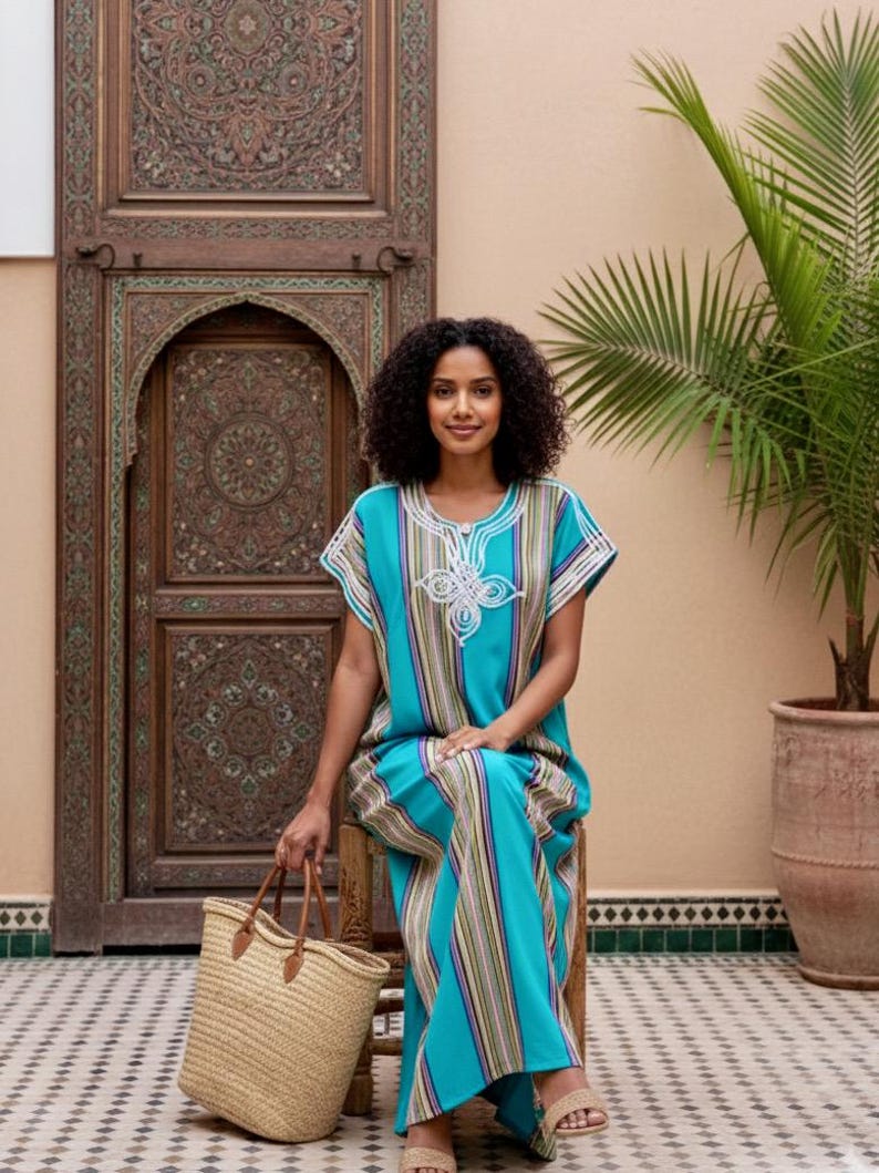 Moroccan Gandoura moroccan caftan for Women boho dresses moroccan free people dress image 2