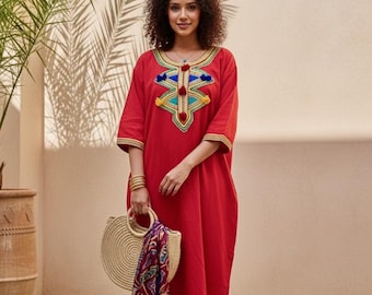Moroccan Gandoura | Kaftan Berber | caftan Handmade | women Arab Abaya | Dubai Dress