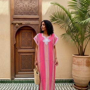 Moroccan Gandoura moroccan caftan for Women boho dresses moroccan free people dress Pink