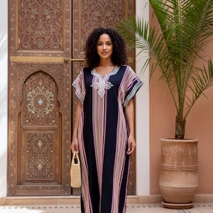 Moroccan Gandoura moroccan caftan for Women boho dresses moroccan free people dress Black