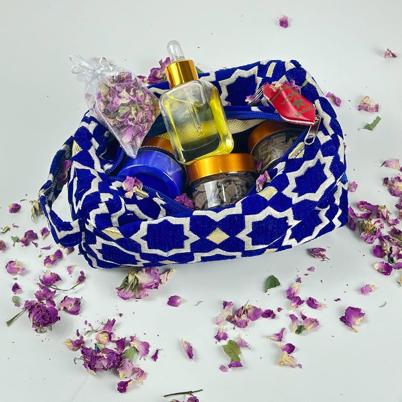 Royal Moroccan Hammam Spa Kit | Eucalyptus Black Soap, Kessa Glove, Rhassoul Clay, Nila Powder, Argan Oil | Exclusive Artisan Detox Gift Set image 5