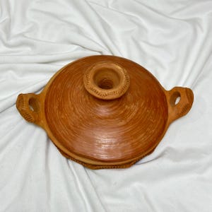 Handmade Moroccan Clay Tagine: Terracotta Cooking Pot with Handles