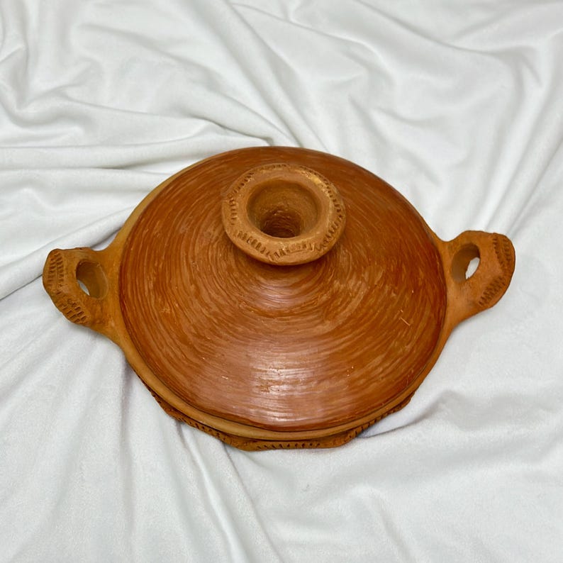 Authentic Moroccan Clay Tajine for Cooking | Terracotta Cooking Pot with Handles | Tagine Handmade in Morocco