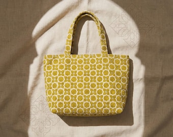 Marokkanische Samt-Einkaufstasche | Zellige Geometrische Brokat Schulter Shopper | Luxus Weekender & Reisetasche | Schwarz und Gold Oversized Geldbörse
