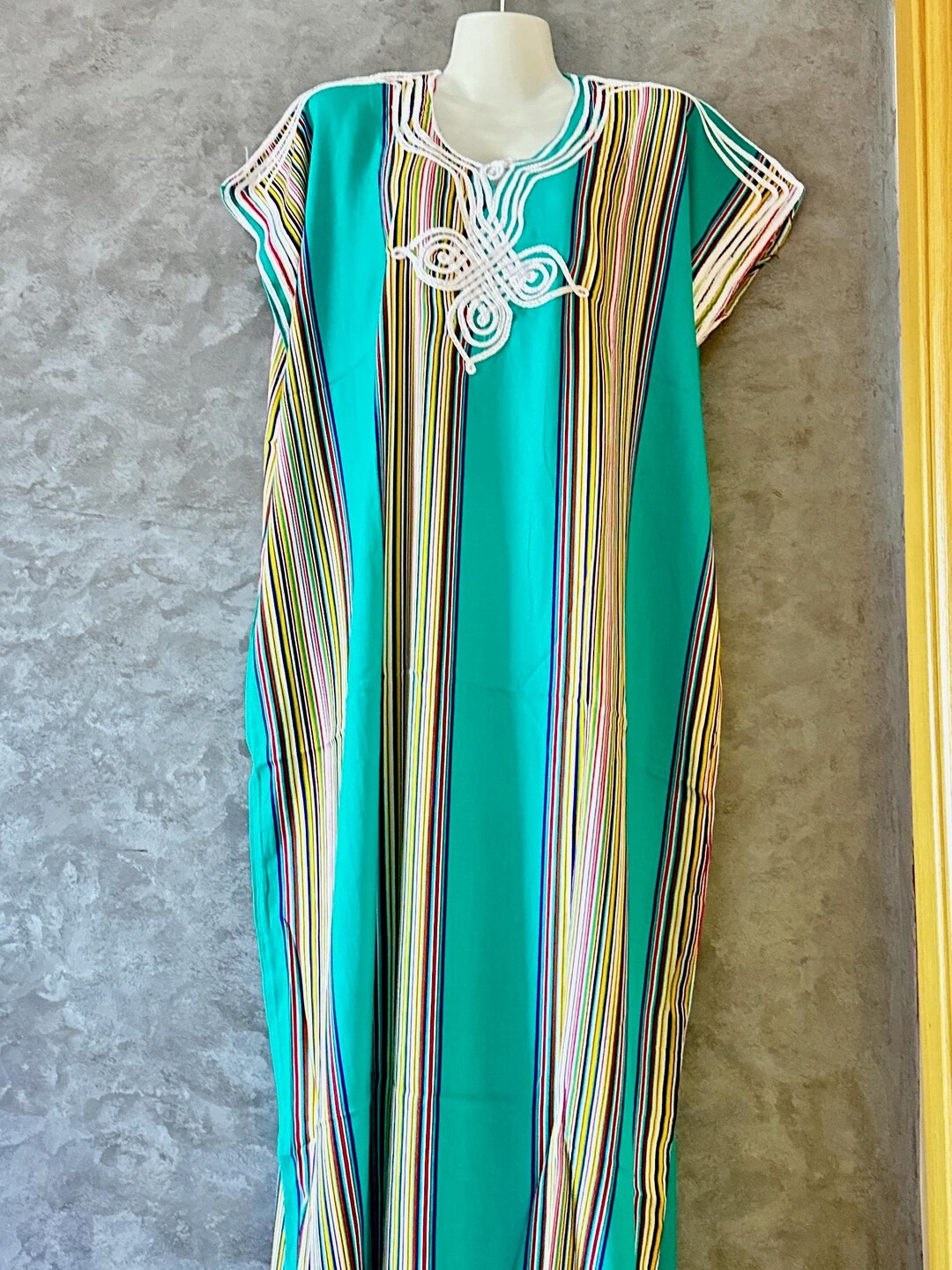 Robe Caftan Marocaine Gandoura Pour Femme Caftan Boh me Ray Fait Main 