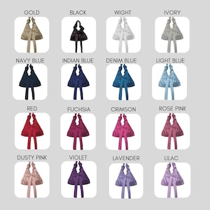 Puede incluir: Una colecci&oacute;n de bolsos tote en varios colores, incluyendo dorado, negro, blanco, marfil, azul marino, azul &iacute;ndigo, azul vaquero, azul claro, rojo, fucsia, carmes&iacute;, rosa, rosa empolvado, violeta, lavanda y lila. Cada bolso tiene un dise&ntilde;o &uacute;nico.