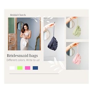 Handmade Satin Ruffled Clutch: Bridal & Bridesmaid Purse Set