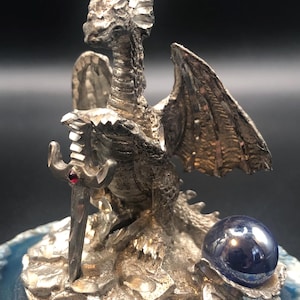 Pair of Pewter Dragon Figurines