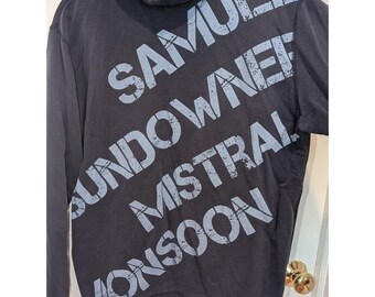 Y2K Desert Roads San Miguel Underground Graphic Zip Hoodie Goth Grunge M