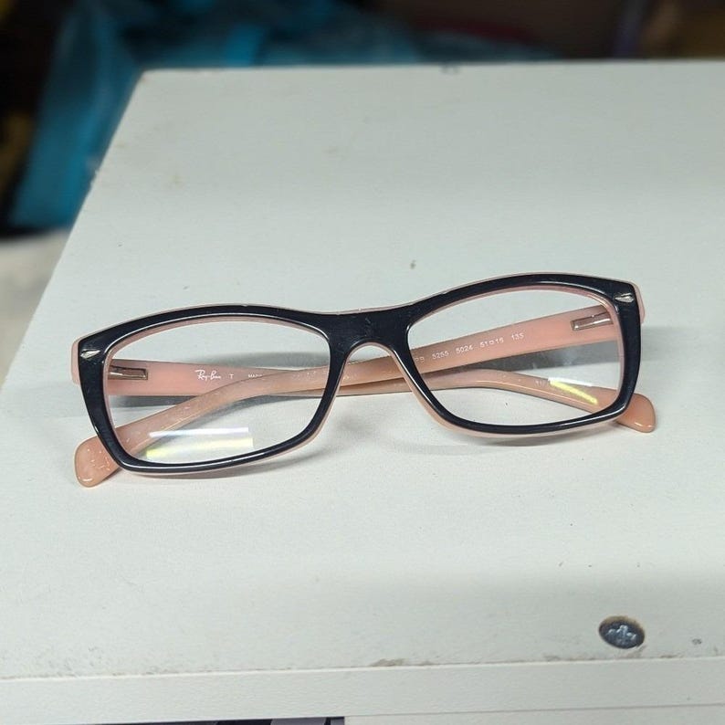 Vintage y2k Ray Ban Eyeglasses Frames RB5150 5024 50-19-135 Black/Pink Full Rim bild 1