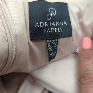 Adrianna Papell Floral Satin Belt Vintage Inspired Midi Formal Dress Gown Sz 14 immagine 2
