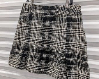 Minifalda vintage de tweed a cuadros estilo Dark Academia, estilo preppy coqueto, Gossip Girl, talla 12