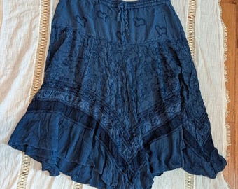 Boho Fairy Grunge Witchy Coldwater Creek Handkerchief Skirt Whimsigoth XL VTG