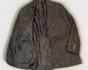 Heritage Tweed Plaid Sport Coat 44 Dark Academia Old Money Southwick USA Blazer