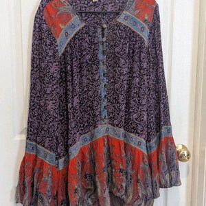 Boho Festival Paisley Bell Sleeve Tunic Ecote Urban Outfitters Whimsigoth Namira image 3