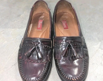 Ivy Heritage Burgundy Leather Kiltie Tassel Loafers VTG G.H. Bass 10D Preppy