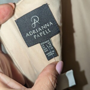 Adrianna Papell Floral Satin Belt Vintage Inspired Midi Formal Dress Gown Sz 14 immagine 7