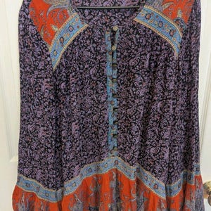 Boho Festival Paisley Bell Sleeve Tunic Ecote Urban Outfitters Whimsigoth Namira image 5