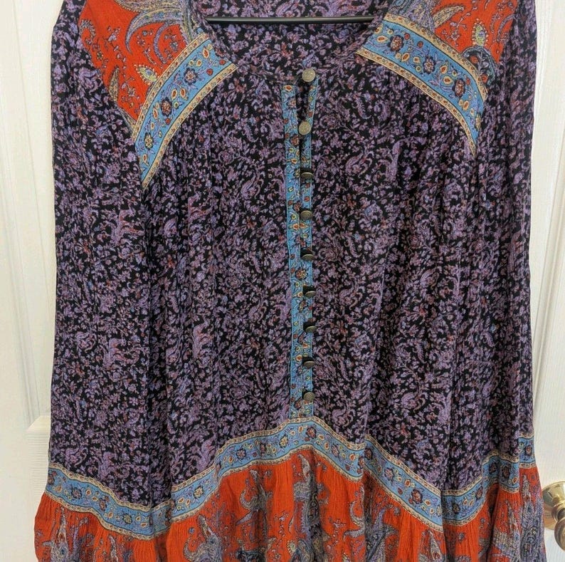 Boho Festival Paisley Bell Sleeve Tunic Ecote Urban Outfitters Whimsigoth Namira image 5