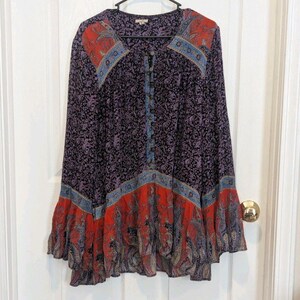Boho Festival Paisley Bell Sleeve Tunic Ecote Urban Outfitters Whimsigoth Namira image 2