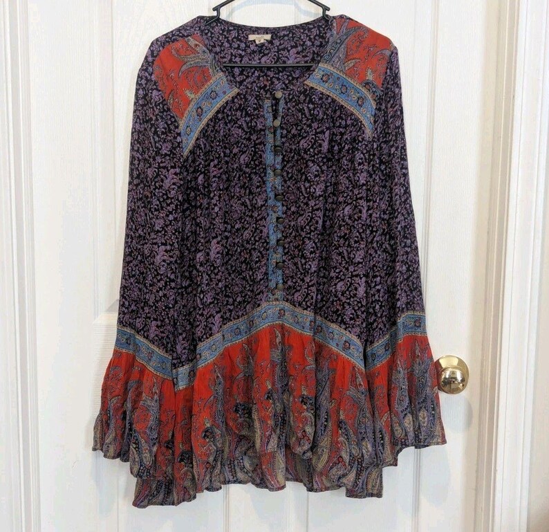 Boho Festival Paisley Bell Sleeve Tunic Ecote Urban Outfitters Whimsigoth Namira image 2