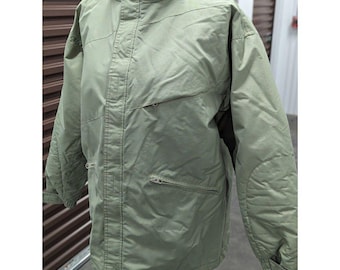 Vintage Adirondack Trading Company Light Green Medium Faux Fur Lined Nylon Coat