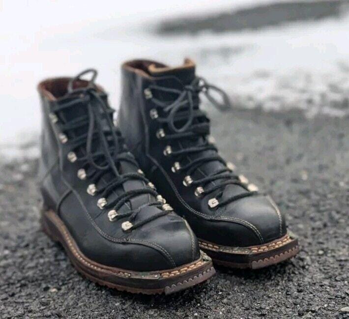 Gorpcore Vintage Swiss RAICHLE Black Leather Telemark Hiking  display picture 2