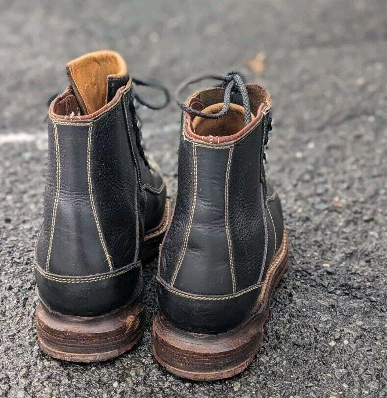 Gorpcore Vintage Swiss RAICHLE Black Leather Telemark Hiking  display picture 3