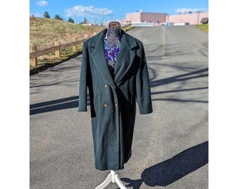 Vintage John Meyer of Norwich 100% Wool Green Pea Coat Preppy Old Money Nautical