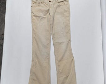 Pantalones acampanados de pana acanalada color crema estilo Y2K, estilo indie bohemio azul asfalto 13 Normcore
