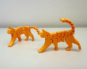Pose-able 3D Printed Cat Toy Figurines – Cute Desk Pet Decor or Fidget Toy