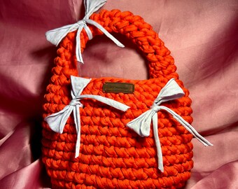 Handmade Mini Crochet Bag | Bow Detail | Color Options | Bowie Bag
