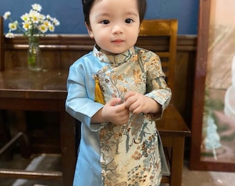 Baby, infant, newborn ao dai for boys- baby first ao dai