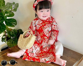 Baby, infant, newborn ao dai for girls- baby first ao dai