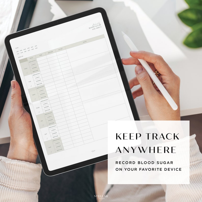 Keep Track/ Record your blood sugar log anywhere on your favorite device.