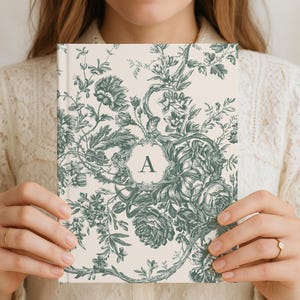 Anpassad monogramjournal – Personlig Toile-anteckningsbok med initialer