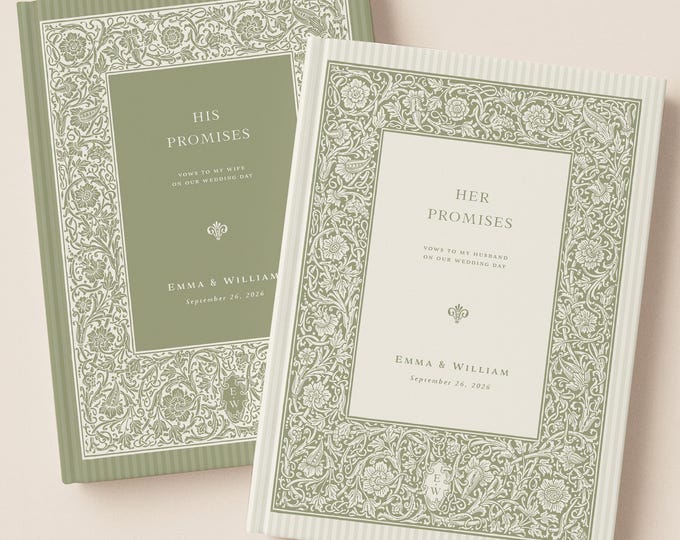 Wedding Vow Books: Custom Hardcover Wedding Ceremony Journal, Engagement Gift for Bride and Groom