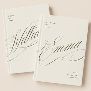 Livro de votos de casamento minimalista personalizado: lembrança personalizada para ele e para ela.