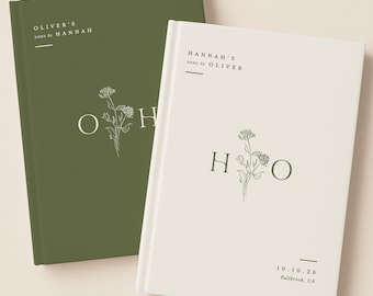 Libro de votos matrimoniales minimalista moderno: un recuerdo personalizado para él o ella