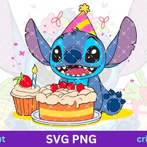 Joyeux anniversaire point PNG, anniversaire point SVG, anniversaire Lilo et Stitch Svg, mignon point Svg, point Clipart Png, fichier Svg de point