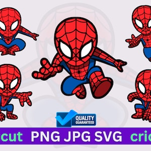 Spidey Bundle Layered SVG, Schnittdateien für Cricut und Silhouette, bereit für (DTG) Direkt zu Kleidungsstück, (DTF) Direkt zu Film,