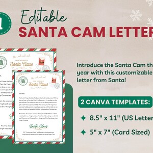 Santa Cam Letter Bundle Editable Santa Letter Printable Letter From ...