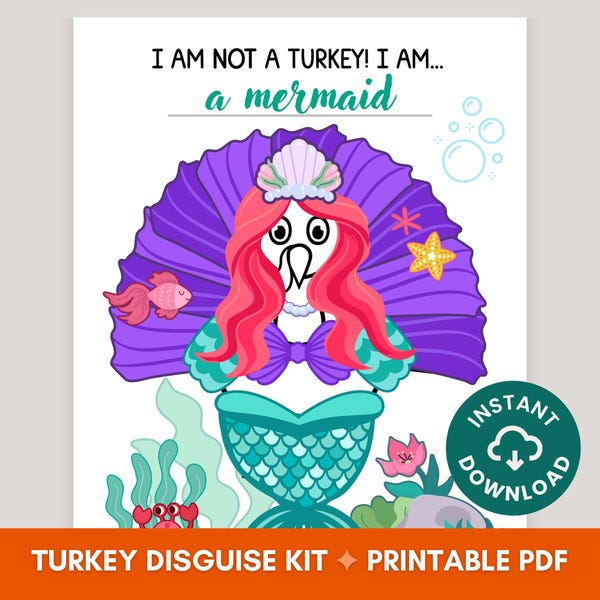 Turkey in Disguise Template - Etsy