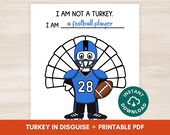Football Turkey Disguise Printable | Thanksgiving Craft (PDF)