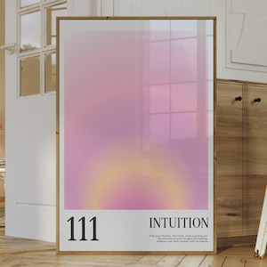 Impression intuition du numéro 111 : décor spirituel Aura dégradé (téléchargement numérique)